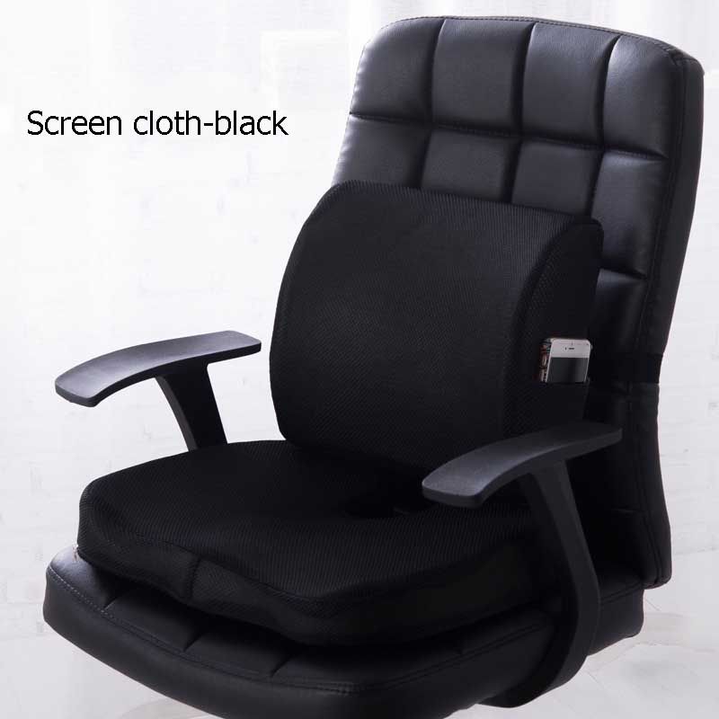Car Seat Cushion Coccyx Orthopedic Memory Foam-screen Cloth Black