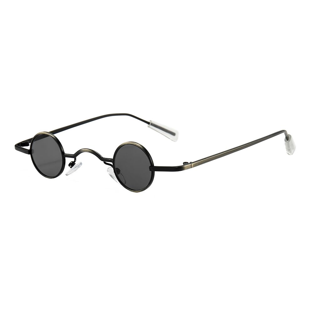 Retro Mini Sunglasses Round Men Metal Frame Gold Black Red Small Round Framed Sun Glasses