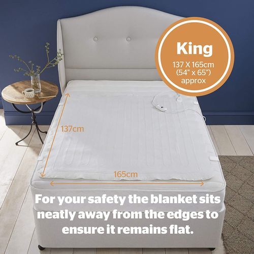 King Size Comfort Control Electric Blanket 137cmx165cm