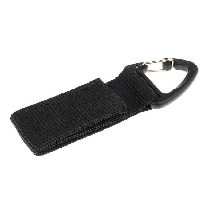 Outdoor Hiking Nylon Webbing Backpack Triangular Hanging Hook Black