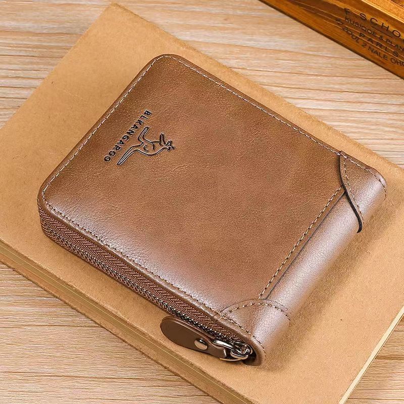New Men Pu Leather Short Wallets Card Holder Multfunction