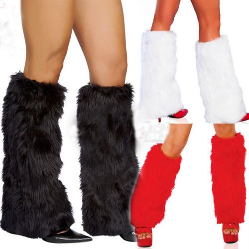 Women Faux Fur Leg Warmers Fluffies Shaggy Boot Shoes Cover