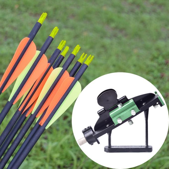 DIY Make Archery Arrow Feather Stick Bonding Tool Adjustable Green