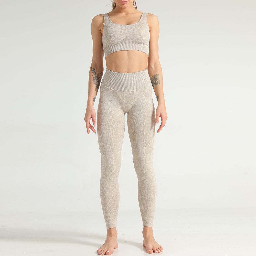 Women Fitness Sets Bra Crop Top + Pants Quickly-dry Yoga Gym