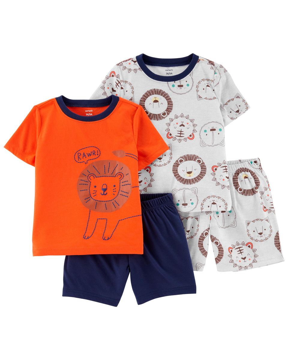 Carter's 4 Piece Lion Loose Fit Poly Pajama Set