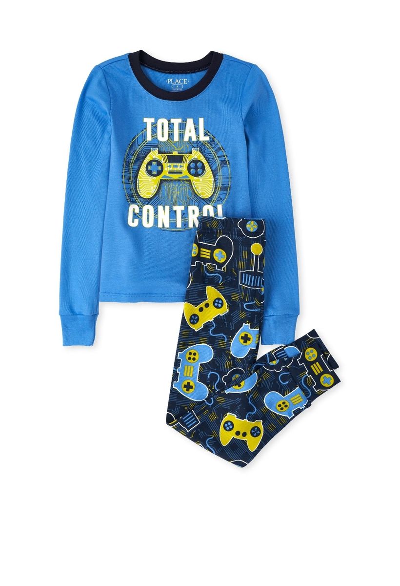 Boys Glow Video Game LongSleeve CottonSnug Pyjamas Sleepwear