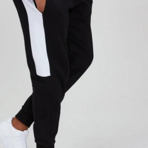 Black Joggers With White Patch