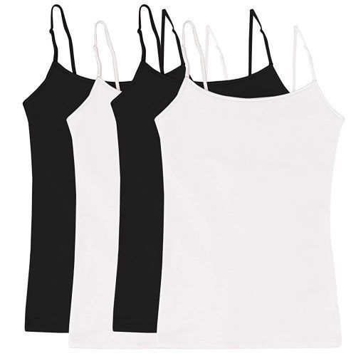 4pcs Ladies Singlet Top - Black,