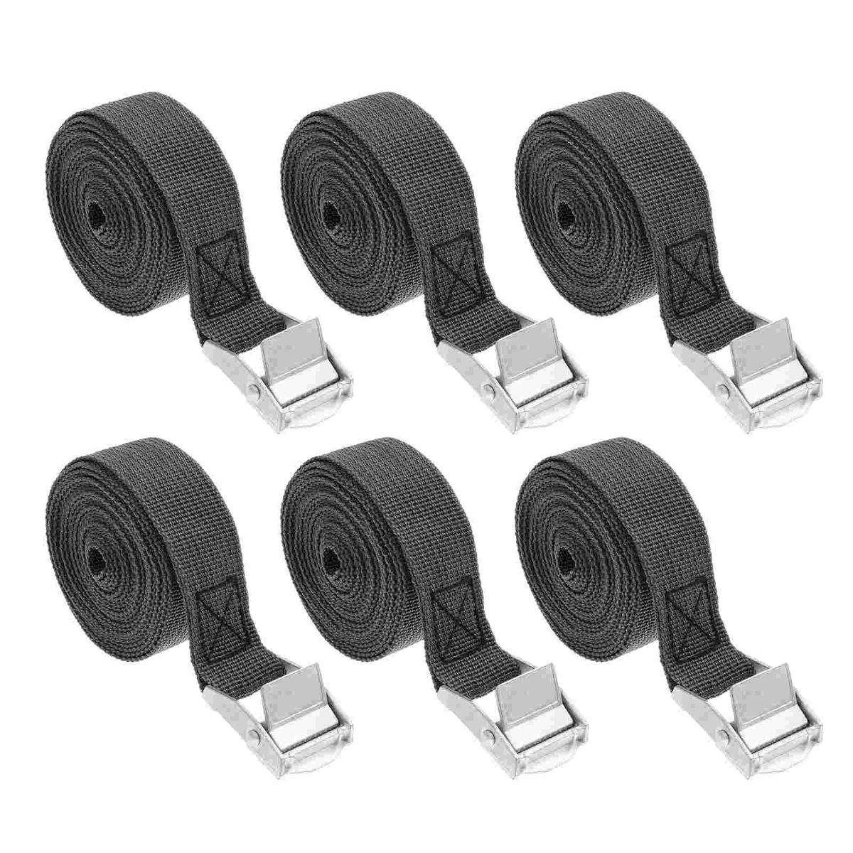 6 Pcs Car S Truck Ss Luage Suitcases Motorcycle Cargo Fixed Adjustable Binding Belt Rope Tensioner