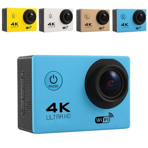 Ultra HD 4K Action Camera Wifi Camcorders 16MP 170 Go Cam 4 K Deportiva 2 Inch F60 Waterproof Sport Camera Pro 1080P 60fps Cam(Yellow)