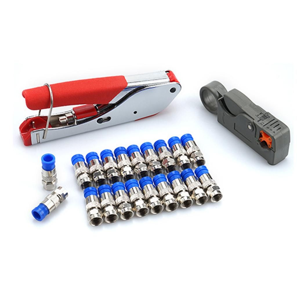 Coaxial Wire  F-Head Compression Cable Crimper  Blue