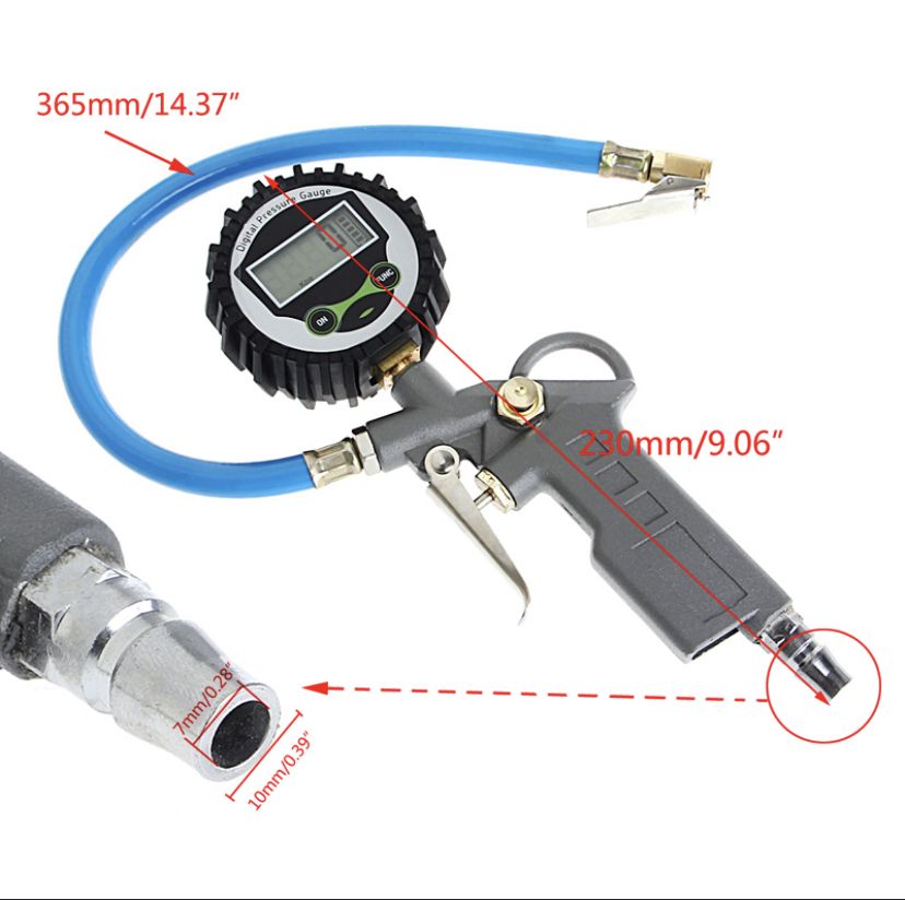 Digital Tire Pressure Guage Car Bicycle Bike Inflator Tyre