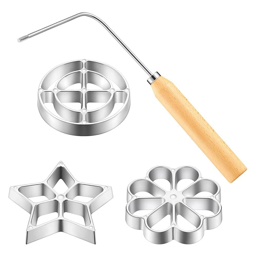 Mould with Handle Rose Flower Cookies Tool Cast Mould Set for Kitchen Baking