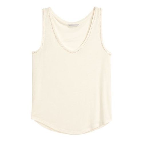 Embellished Vest Top- Cream