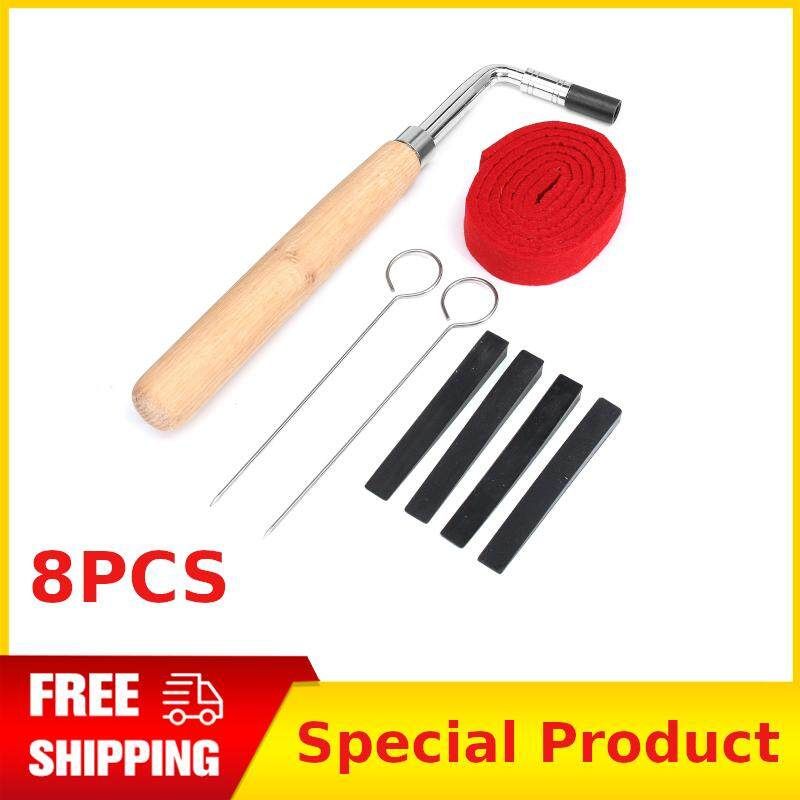 8Pcs Set Piano Tuning Tool Kits Star Hammer Rubber Mute Temperament Strip Handle