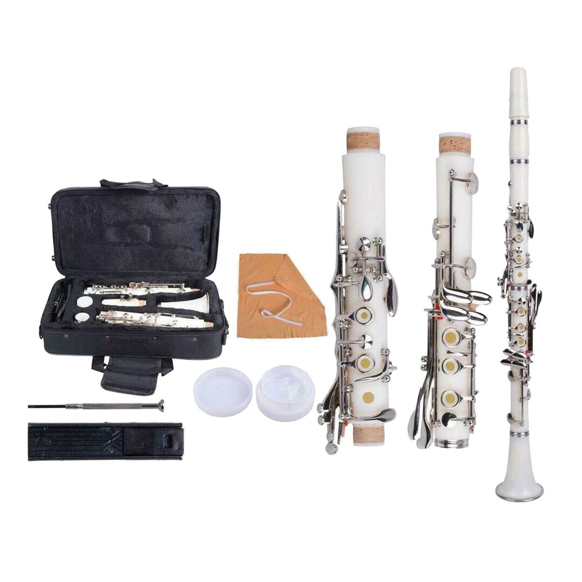Student 17 Keys B Flat Bakelite Clarinet With Case Reeds