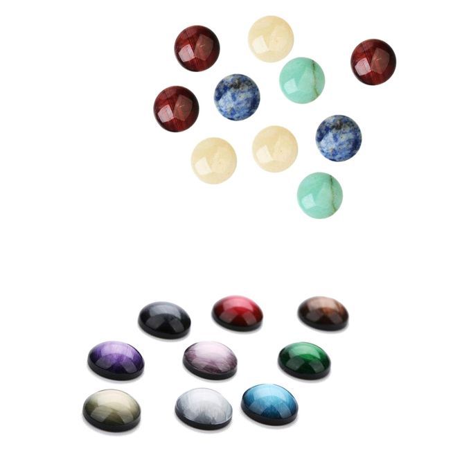 Jewelry Making Cabochon Stone 30 Pcs Resin 12mm10 Pcs Natural Stone