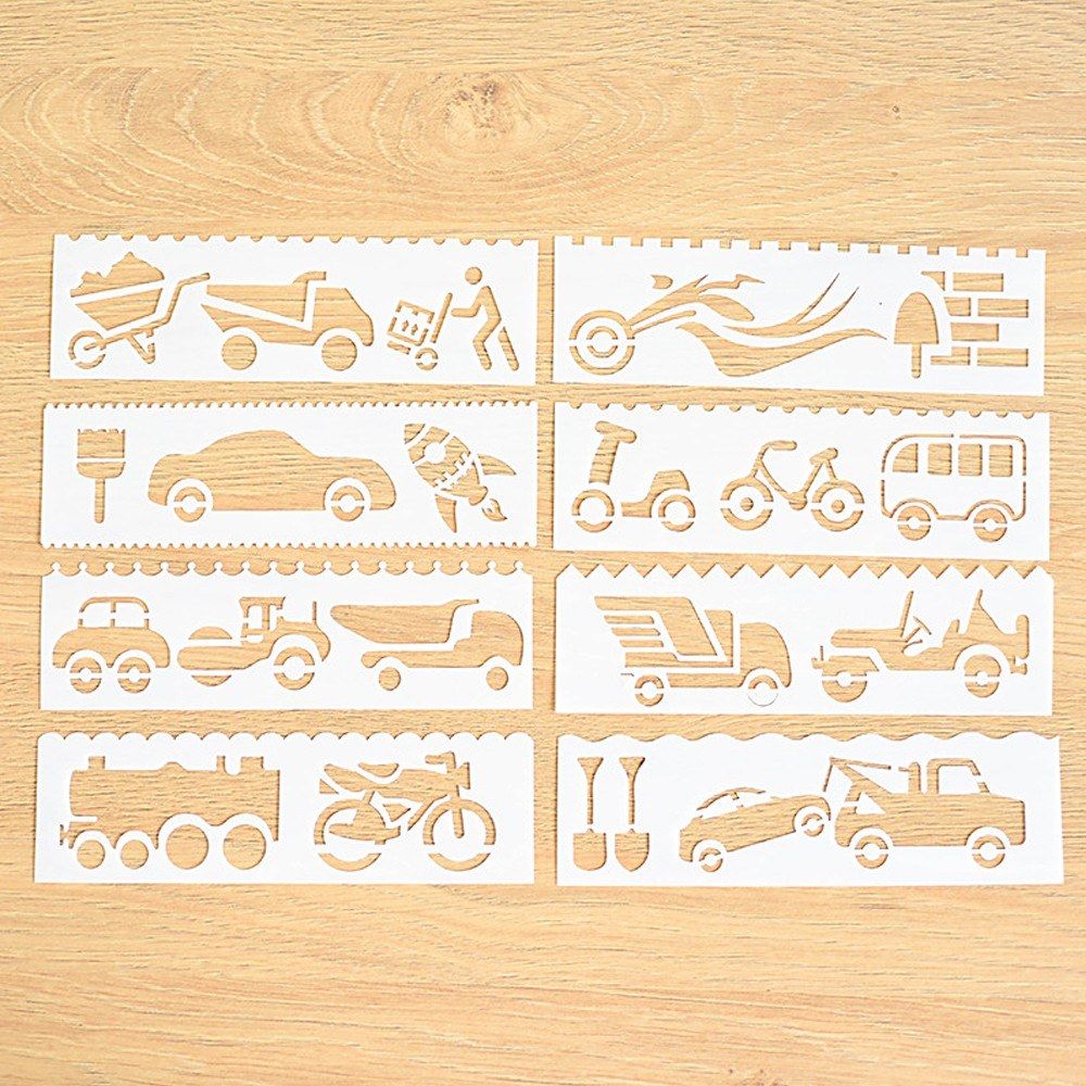 Multi-functional Drawing Stencils Straight   Wavy Lines