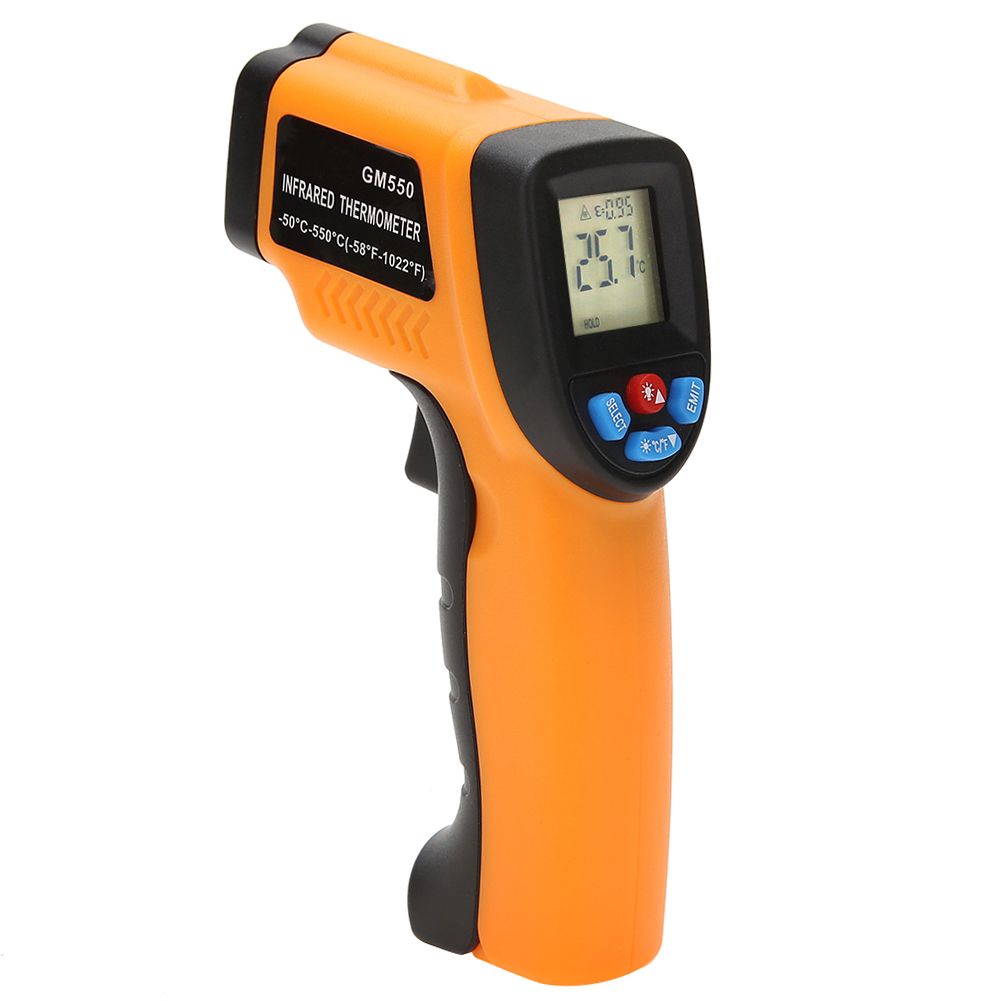 -50 ~ 600℃ Infrared Thermometer Non-Contact Laser Temperature Gun IR Termometro LCD Light Alarm Pyrometer Imager CF Backlight