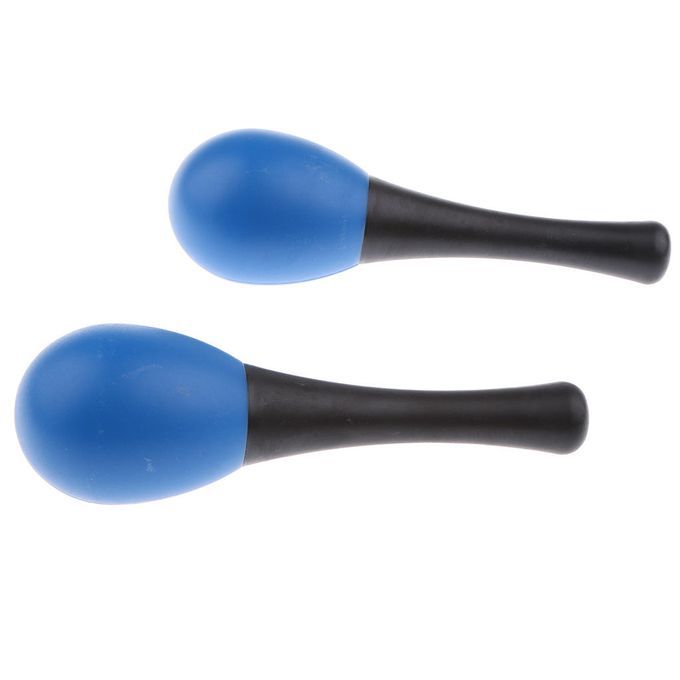 2x Wood Maraca Hand Percussion Blue For Baby Toddler Preschool Blue