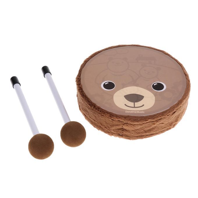 6 Inch Wooden Small Bear Drum Children Early Educational Toy For Kids