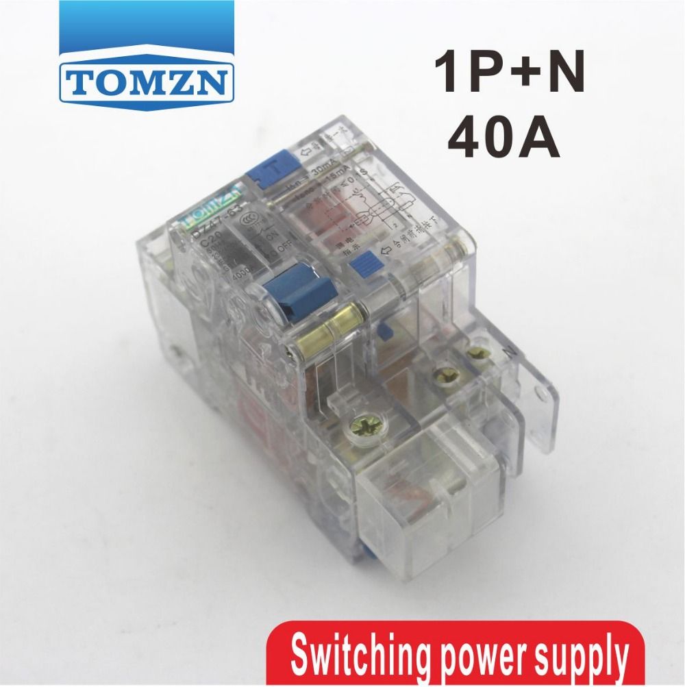 Transparent 1P+N 40A 230V~ 50HZ 60HZ Residual Current