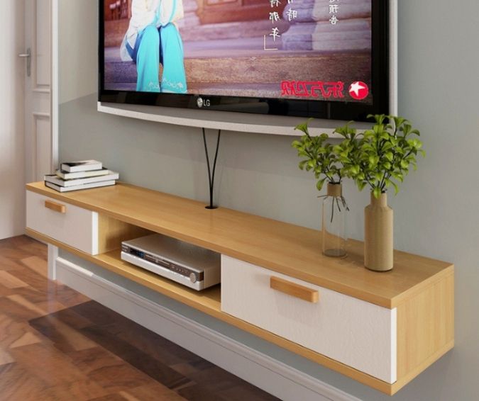 Floating TV Shelf - Wall Mount Cabinet Storage DVD Shelf