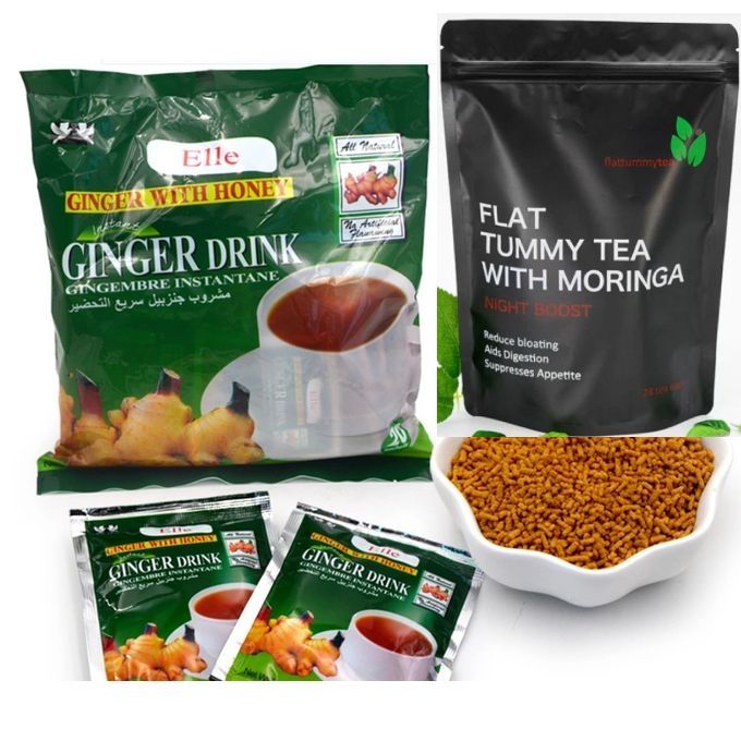 Ginger With Honey Drink & Moringa Flat Tummy Tea