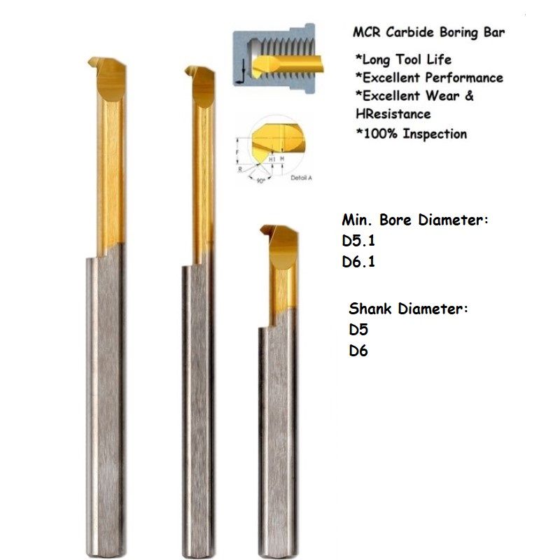 MCR 4 R0.2 L15 Chamfering And Boring Type Caribide Boring Tool Inner Hole Bore Cutters