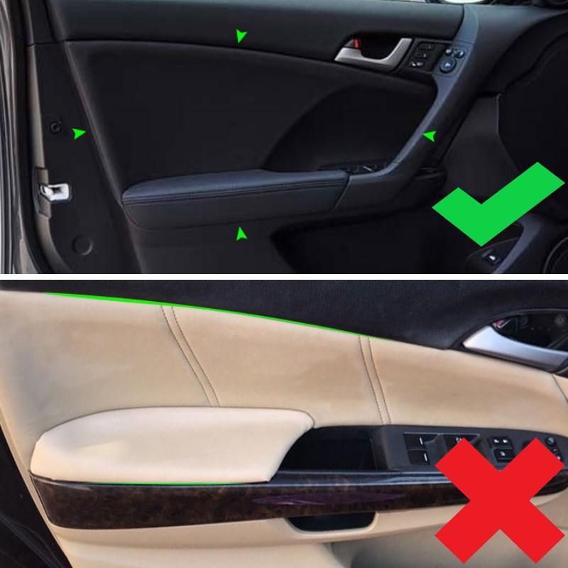 Soft Microfiber Leather Door Panels Cover For Honda Accord 2008 2009 2010 2011 2012 Car Interior Door Armrest Cover Sticker Trim