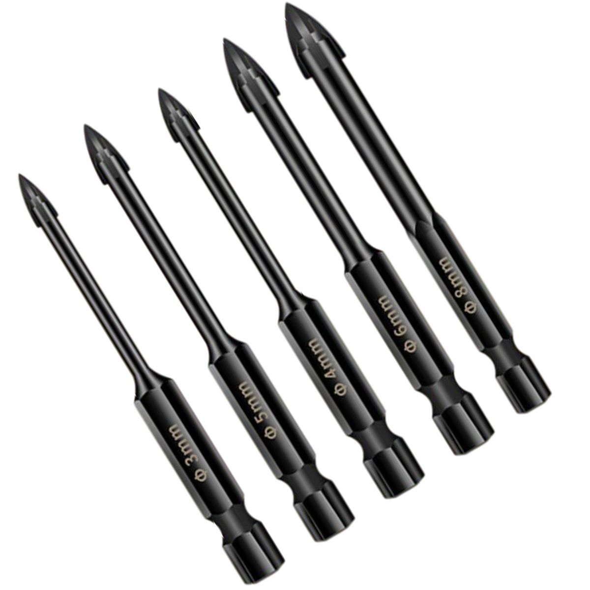 Wall Ceramic Tile Marble Glass Drill Bit Set 5Pcs A