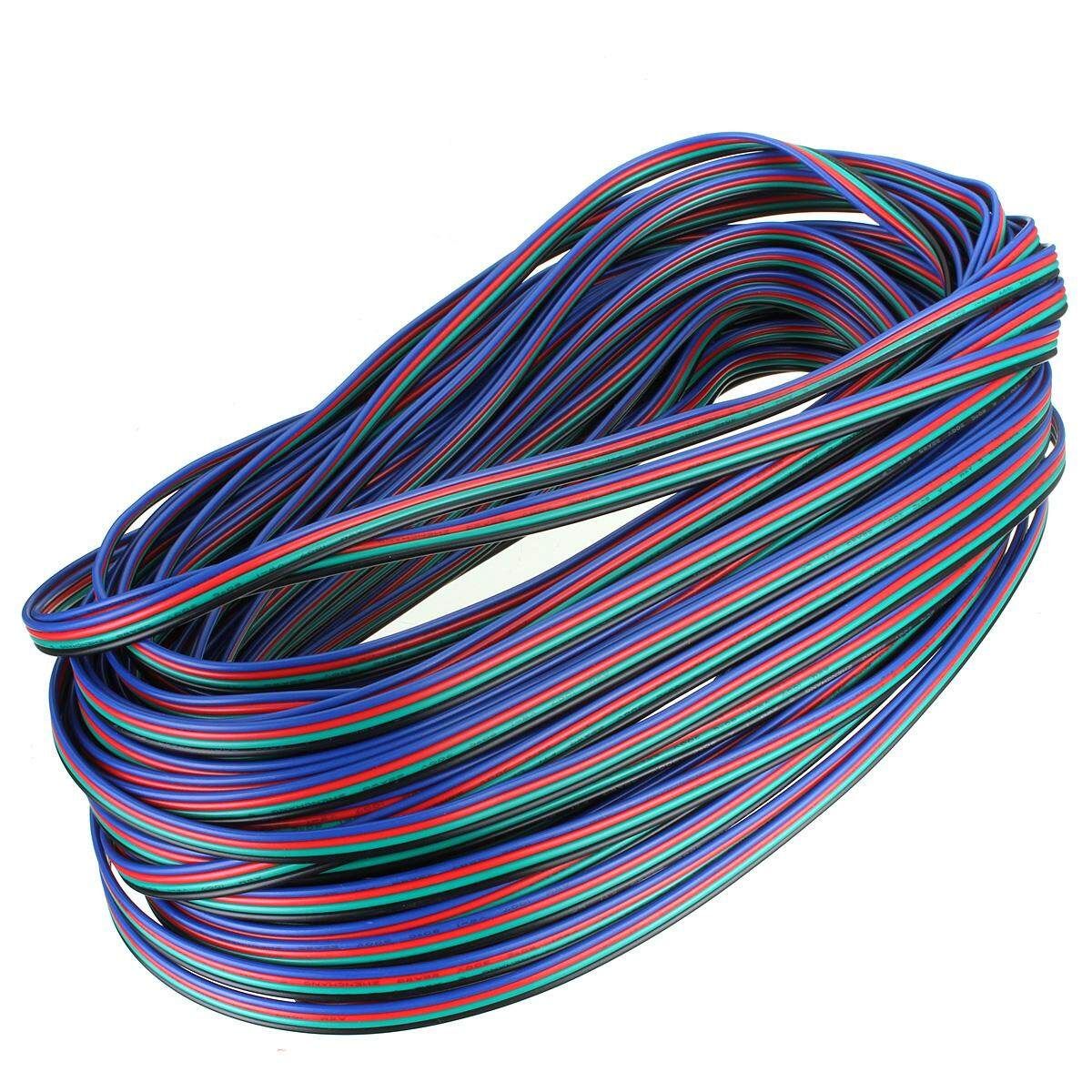 4-PIN RGB Extension Connector Wire Cable Cord For 3528/5050 RGB LED Strip Light 30M 30m