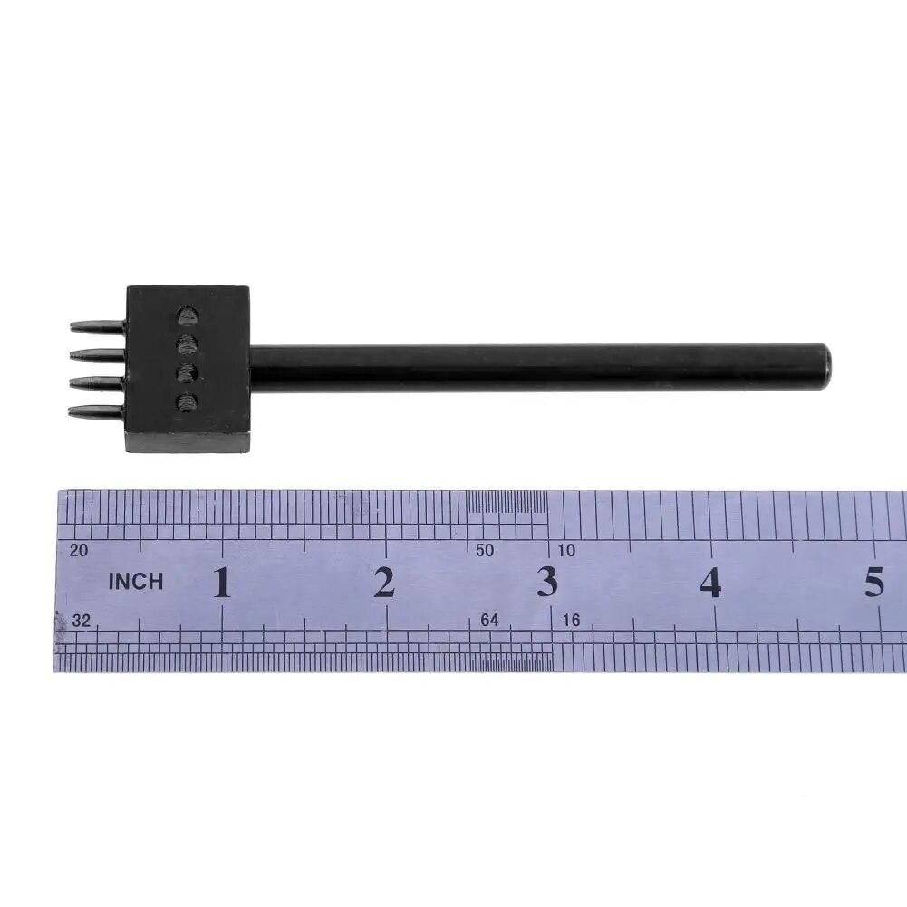 3pcs/set Leather Punching Hole Tool 5mm Pitch 2 4 6 Prong Row Punch Leathercraft Spacing Hole Craft Round Row Hole Punch Tool