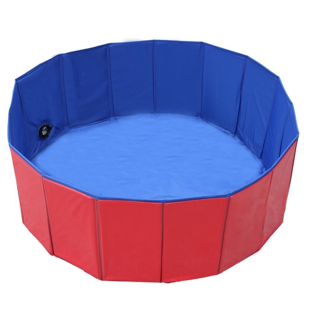 Pet Dogs Swimming Pool Puppy Bathing Tub Red Dia 80cm Cats Paddling Doggy Dog Folding Dog / Cat Bath