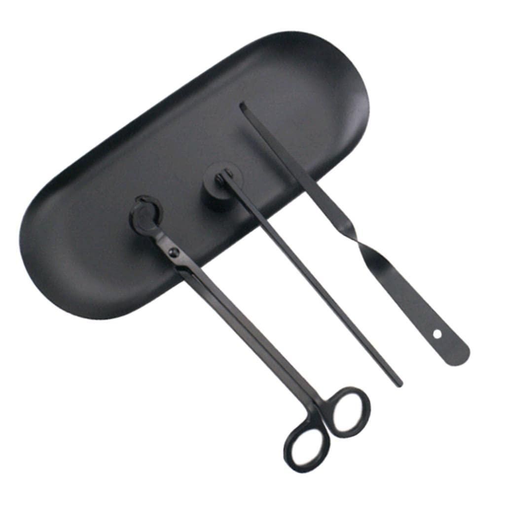 Factory Spot Stainless Steel Candle Tool Candle Scissors Candle Repair Candle Tool Candle Accessories Four-piece set (scissors + cover + hook + chassis))