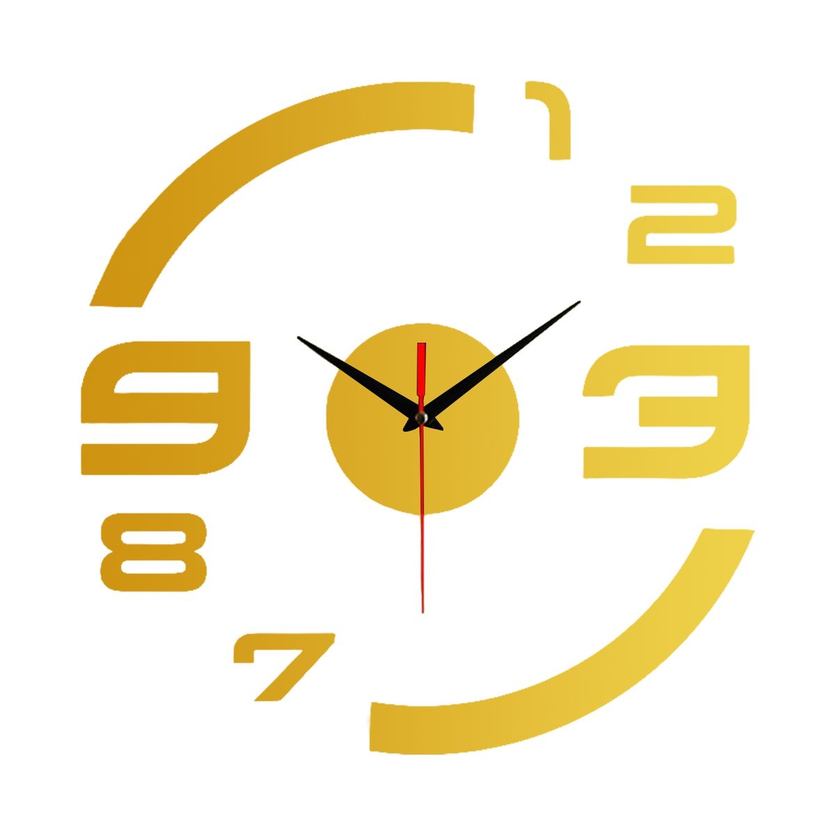 Wall Clock Hole-free Wall Clock In Living Room Golden