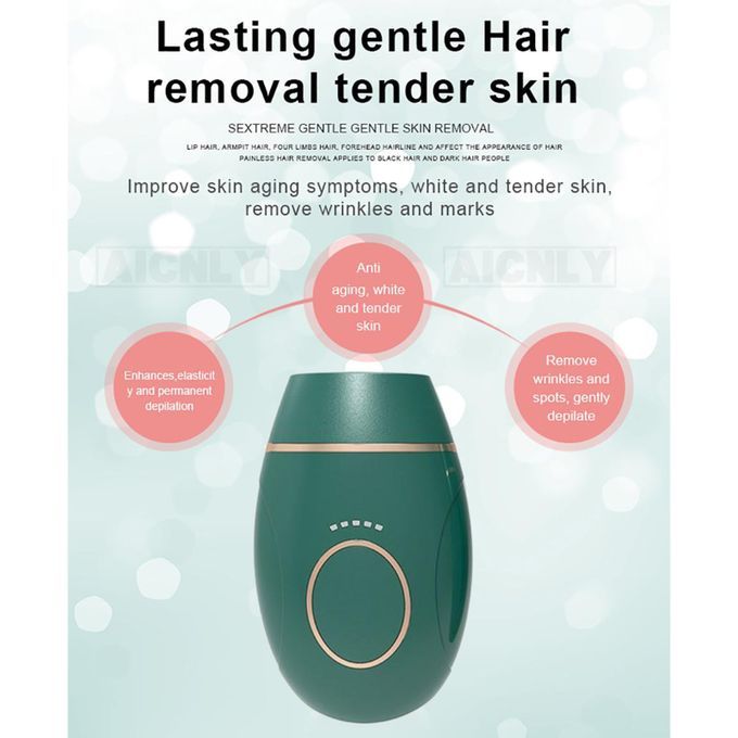 Laser Hair Remover 600000 Pulses Handheld Permanent Hair Green JP Plug