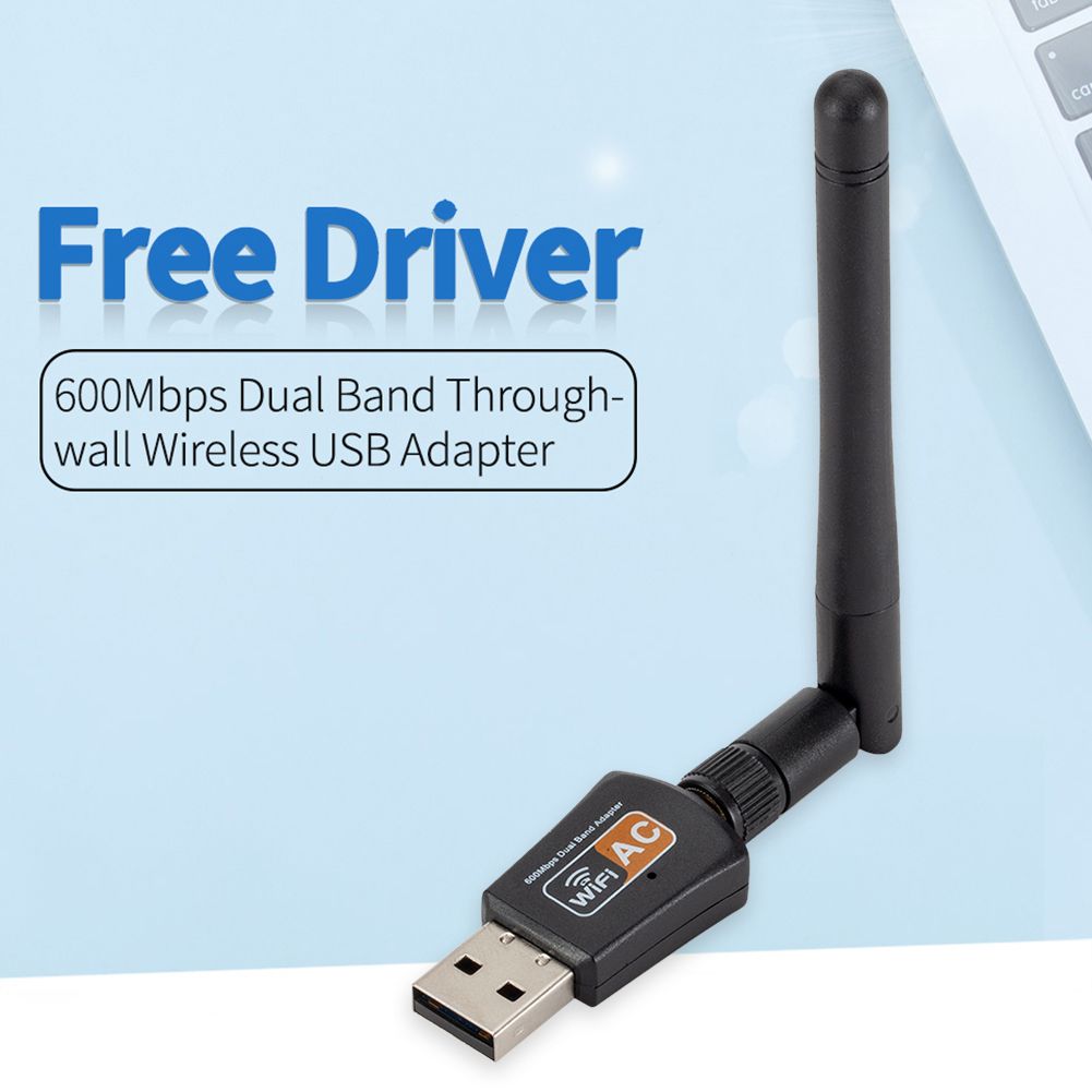 USB WiFi Adapter 2.4G 5GHz 600Mbps WiFi Antenna 11AC Dual