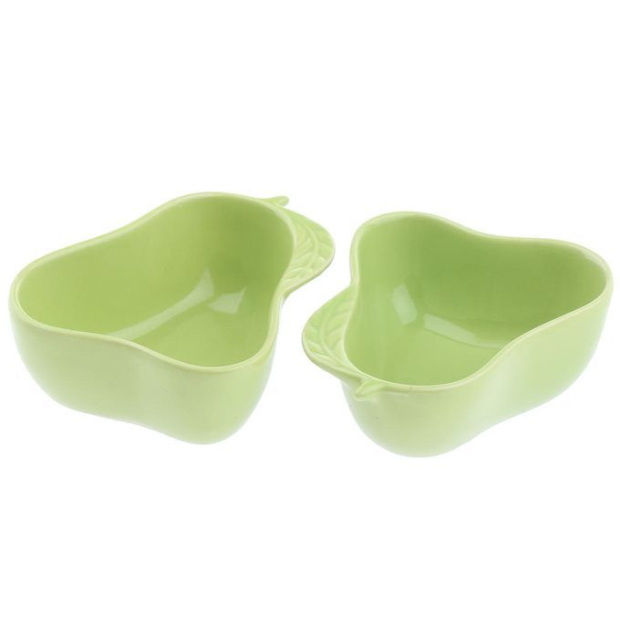 2x,Crates Squirrels Parrot Cage Feeder Pet Food Water Bowl Pear_Green
