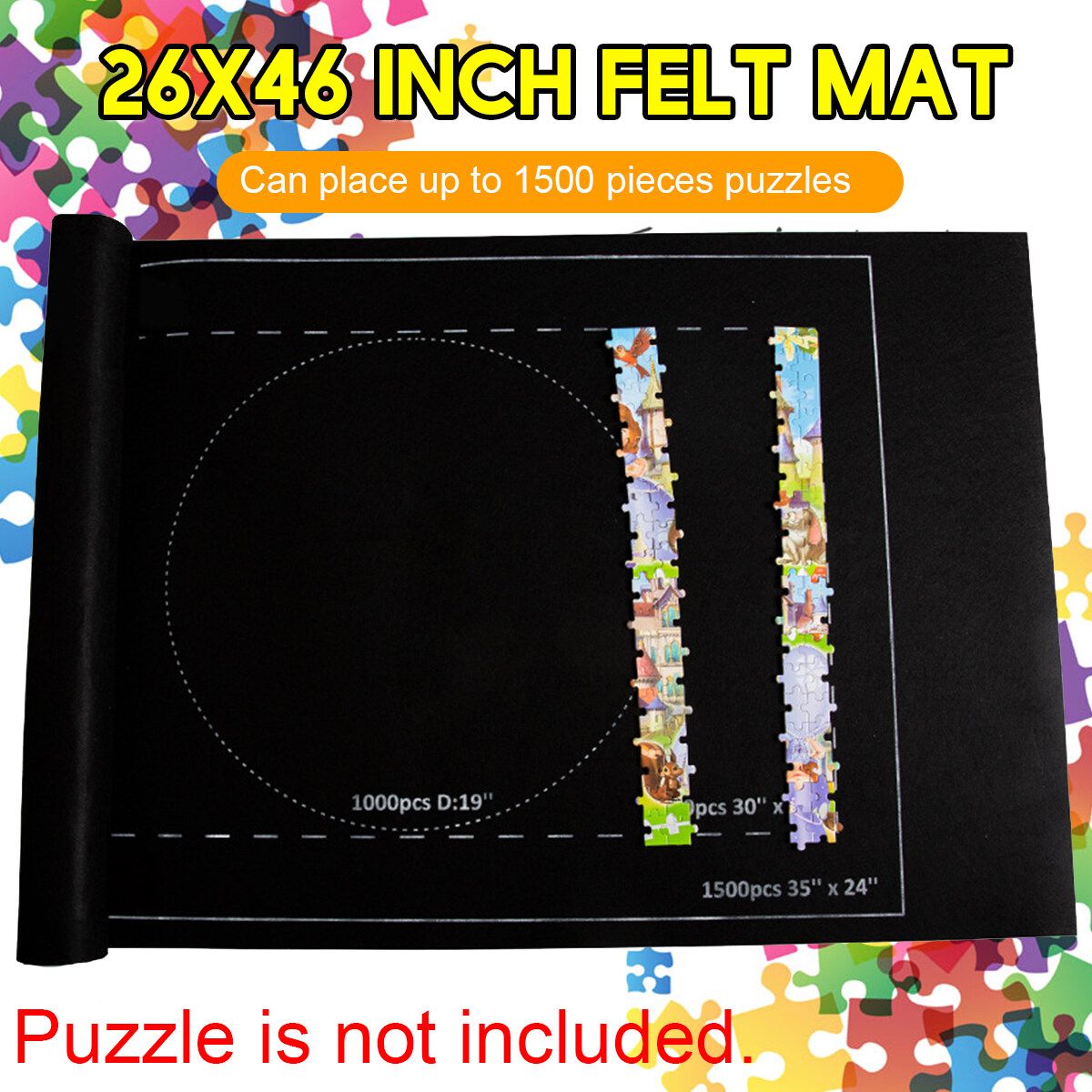 Jumbo Jigsaw Puzzle Mat 1500 PCS Portapuzzle Board Storage Mates Portable