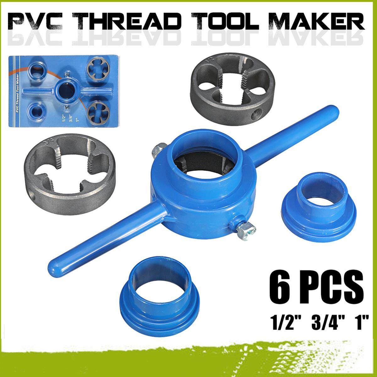 6Pcs Pipe Threader NPT Die Set PVC Thread Maker Tool 3 Sizes 1/2