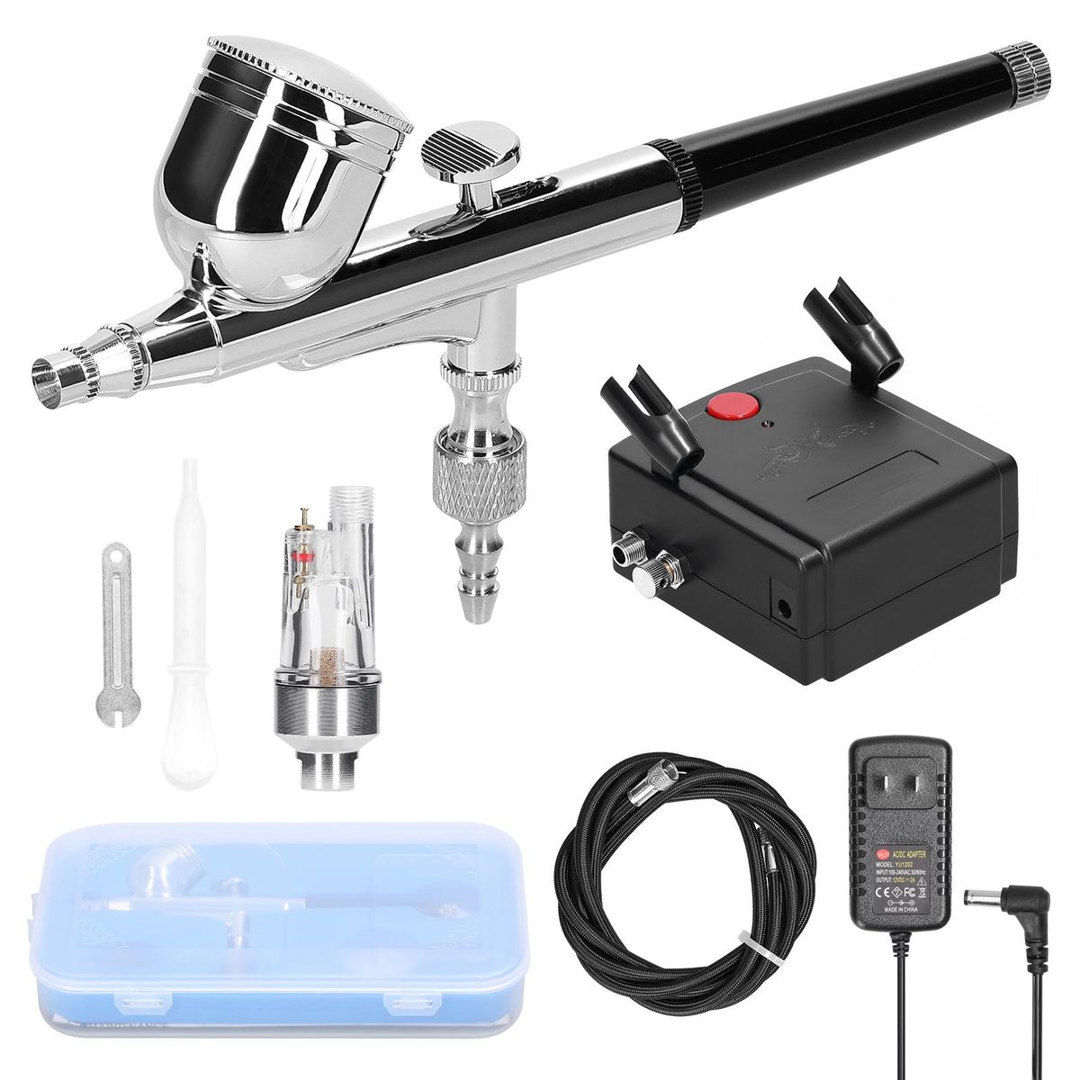 Multi-purpose Professional 0.3mm Airbrush Air Compressor Kit 20-35PSI Airbrush Pen Air Pump Set for Model Making DIY Art Painting