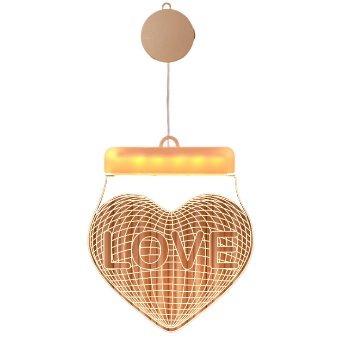 Acrylic LED Lamp Romantic Love 3D LED Hanging Lamp Ornament A