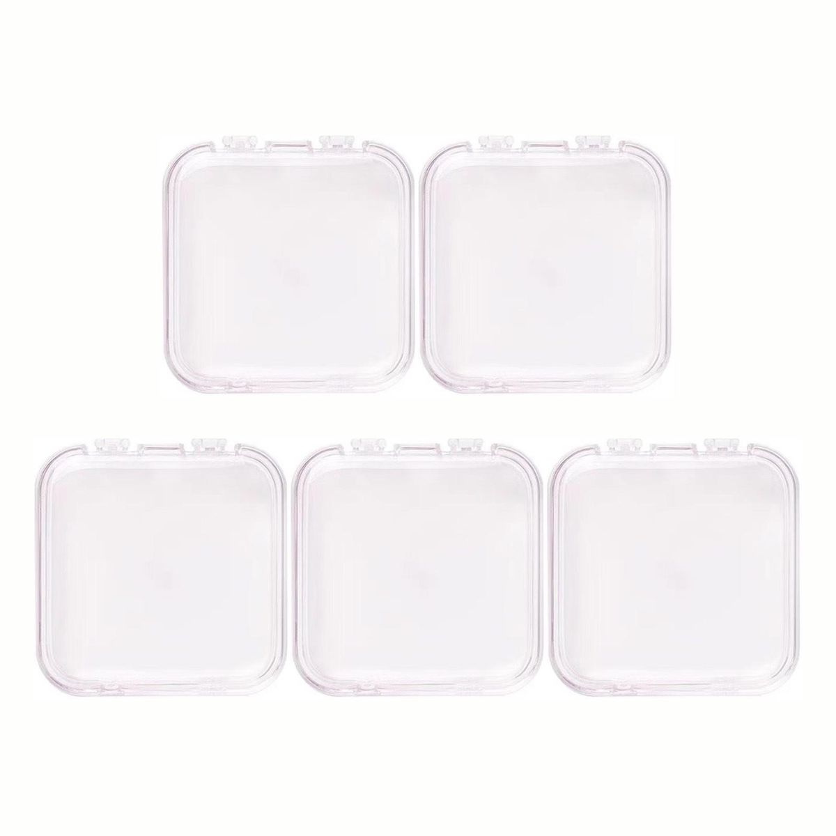 5PcsSet Nail Storage Box Earring Necklace Ring Bracelet Jewelry Container Clear
