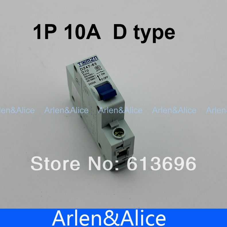 Circuit Mini Breaker 1P 240V Type 60HZ 50HZ D 415V MCB 10A