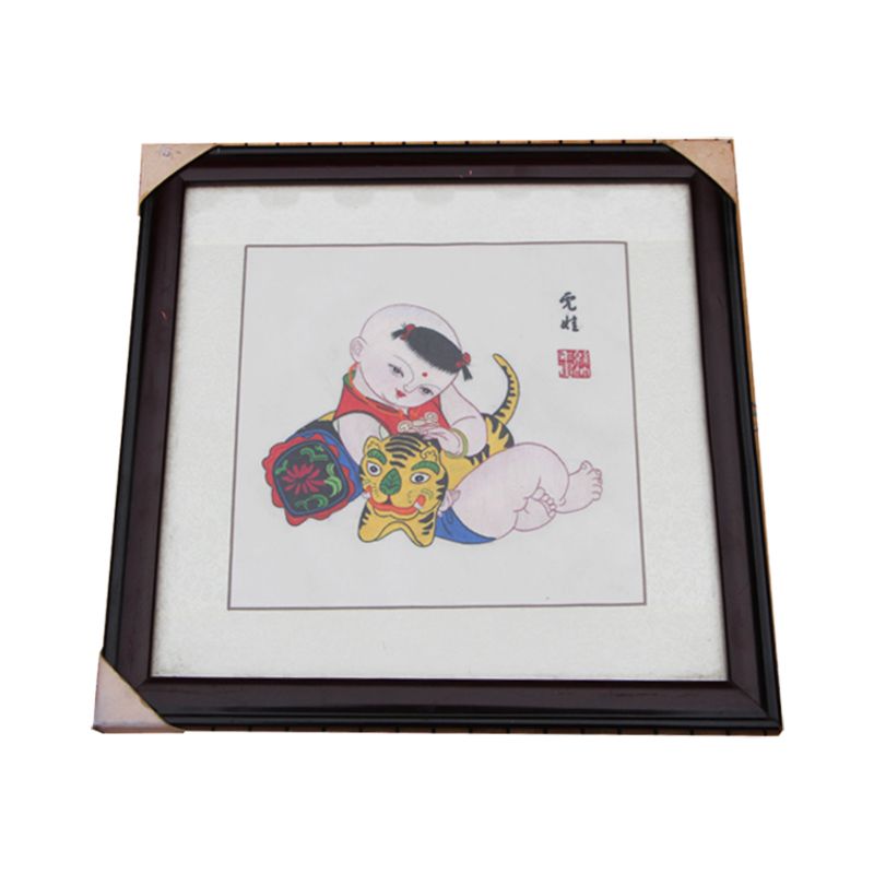 Chinese Style Shu Embroidery Product-Jinzhu New Year Pictures, Chinese Classical Art Style, Exquisite Embroidery Craftsmanship, Meticulous Embroidery, Lively Stitches, Beautiful Patterns, And Ingenious Ideas, Good Gift