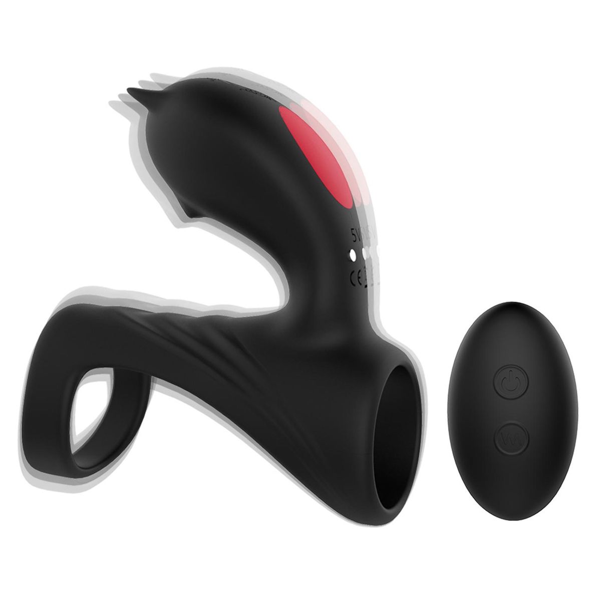 Silicone Phallus Ring Vibrator 9 Vibration Modes Remote Control Sexual Climax Toy for Partners