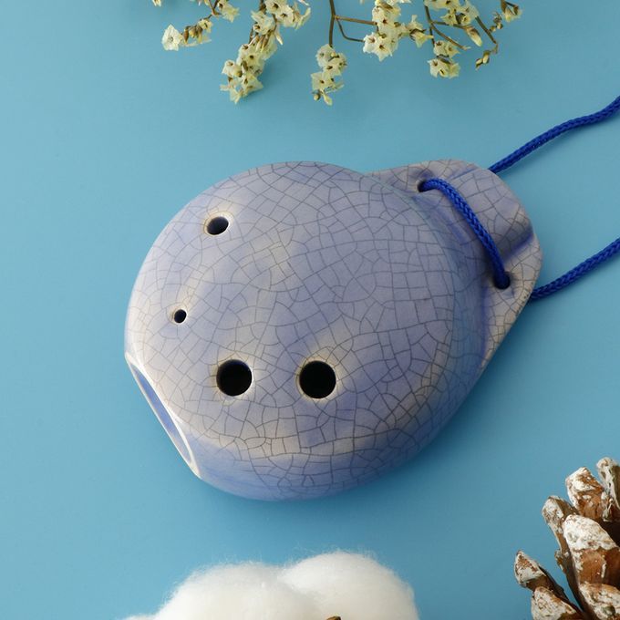 Professional 6 Hole Alto C Key Ocarina Ceramic Instrument With Lanyard
