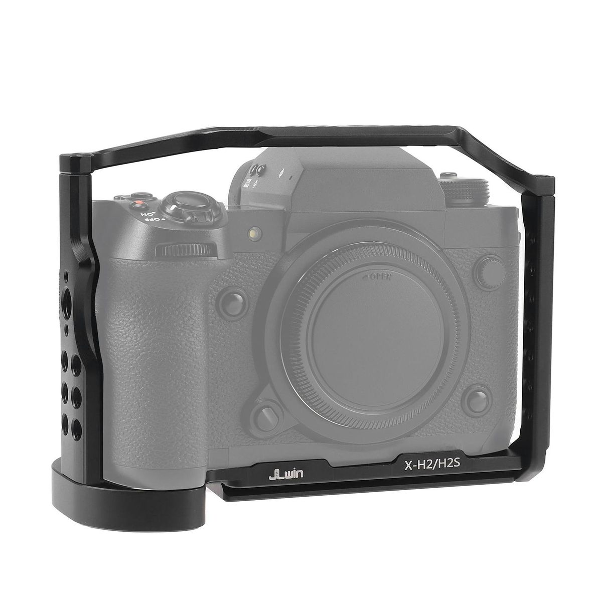 JLwin Protective Camera Cage Aluminum Alloy with Cold Shoe Mount Magnetic Wrench Slot Numerous 1/4in And 3/8in Threaded Holes Compatible with FUJIFILM X-H2/X-H2S Camera