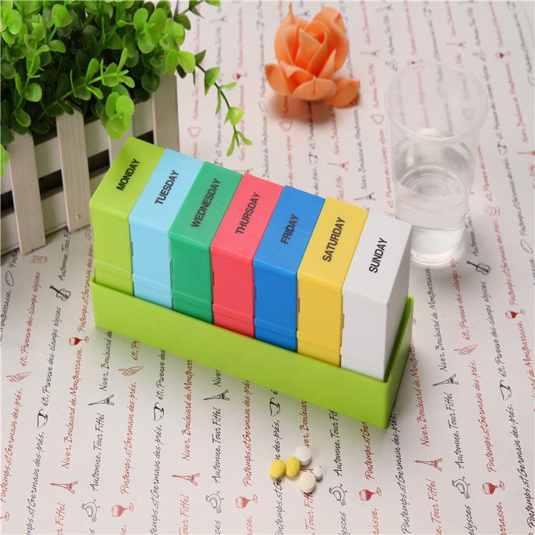 The Largest 28-grid Pill Box Color Pill Boxes 7 4-grid Pill